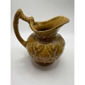 Vintage Camark 139C Baroque Pitcher Amber Brown Glaze Camden Arkansas USA
